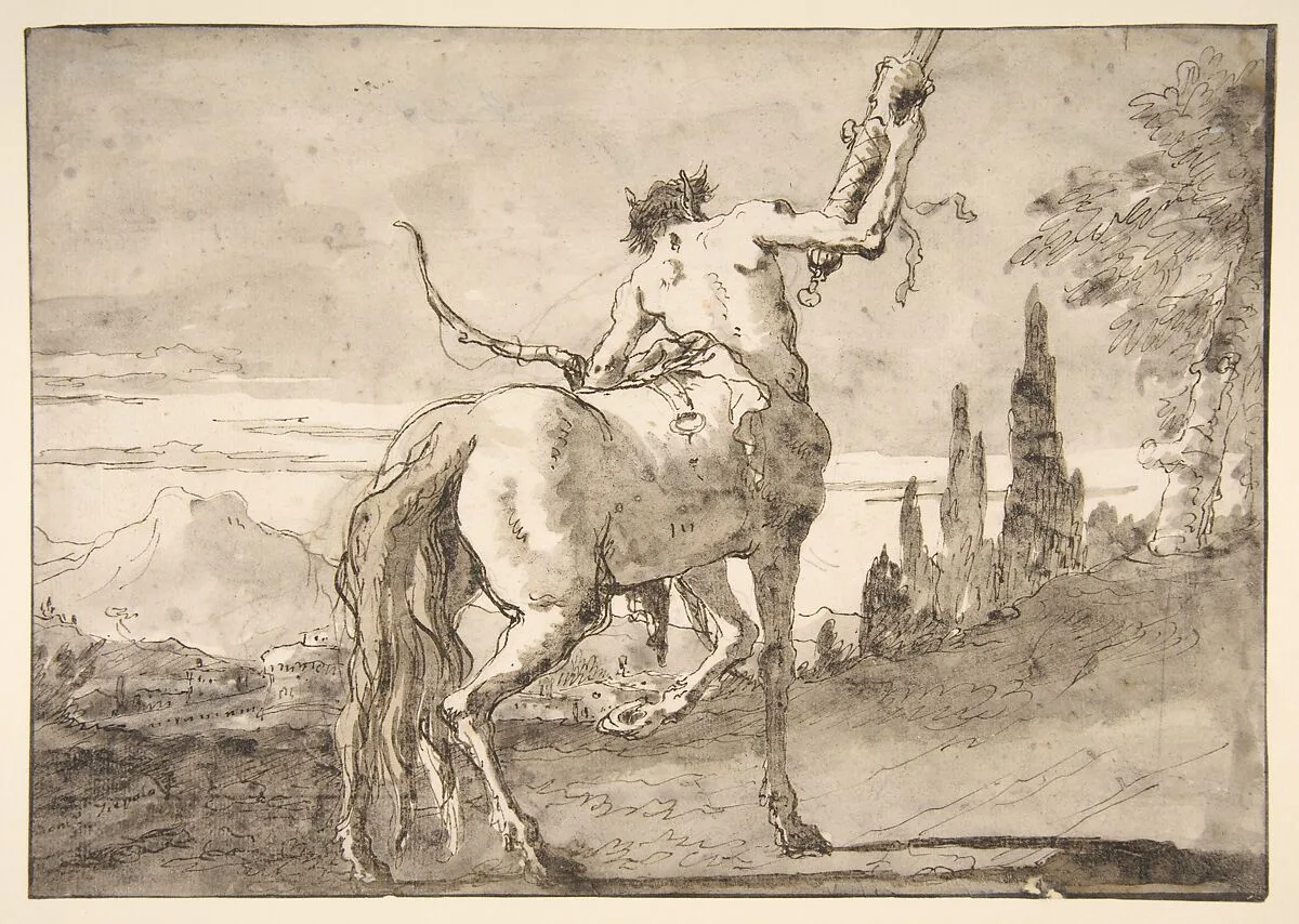 Centaur Holding Up a Quiver — Giovanni Domenico Tiepolo