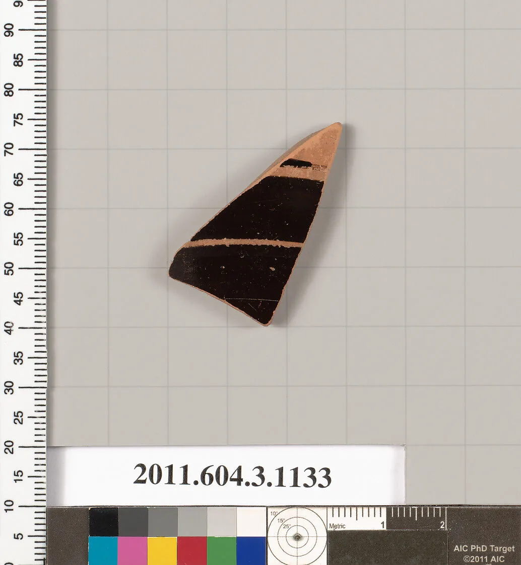 Terracotta fragment of a mastoid (drinking cup with narrow base) or a kyathos (cup-shaped ladle) — Unknown
