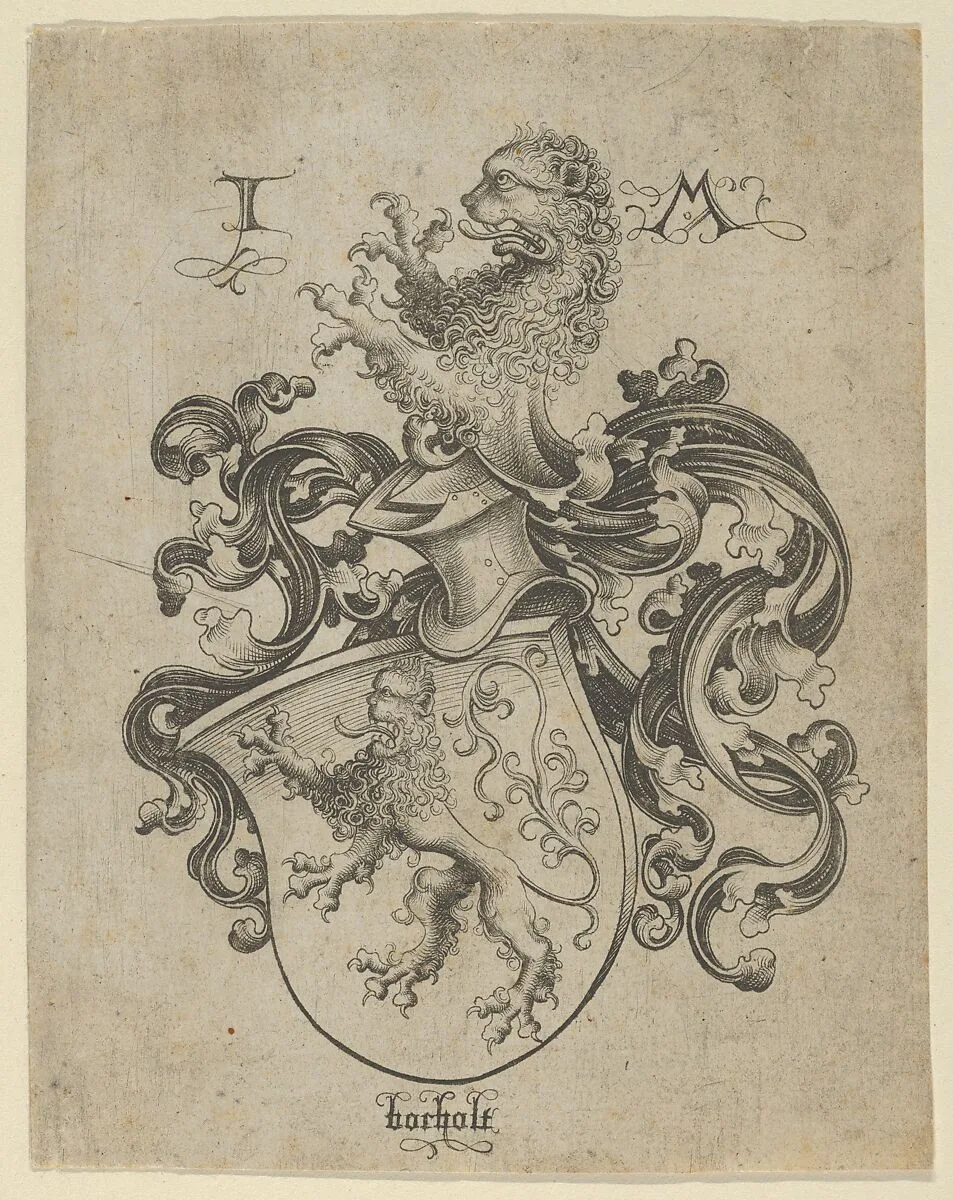 Coat of Arms with a Lion — Israhel van Meckenem