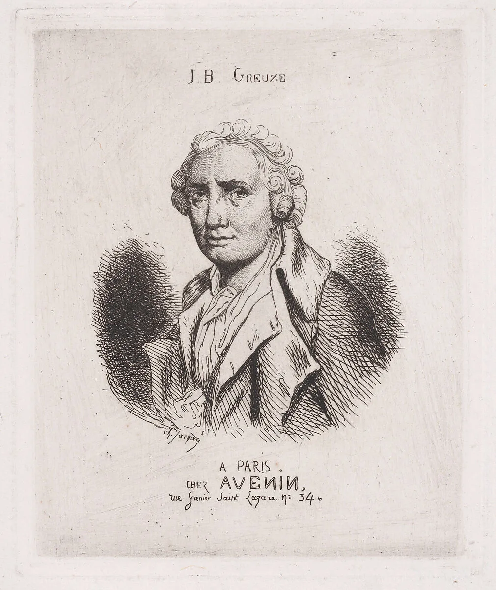 Portrait of J.B. Greuze — Charles Jacque|Jean-Baptiste Greuze