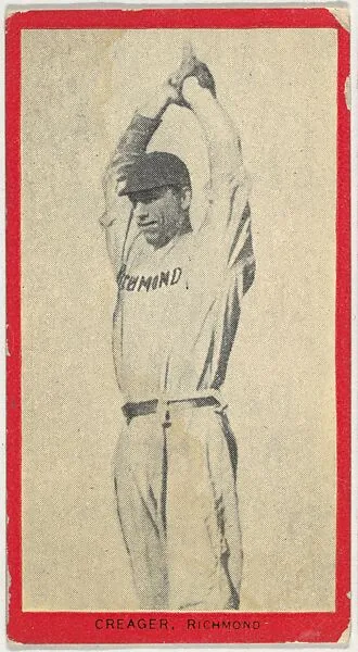 Creager, Richmond, Blue Grass League, from the Baseball Players (Red Borders) series (T210) issued by Old Mill Cigarettes — Old Mill Cigarettes, Virginia