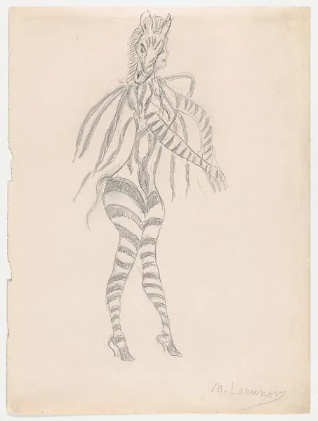 Design for a Zebra Costume, for the Ballet Russe (?) — Mikhail Larionov