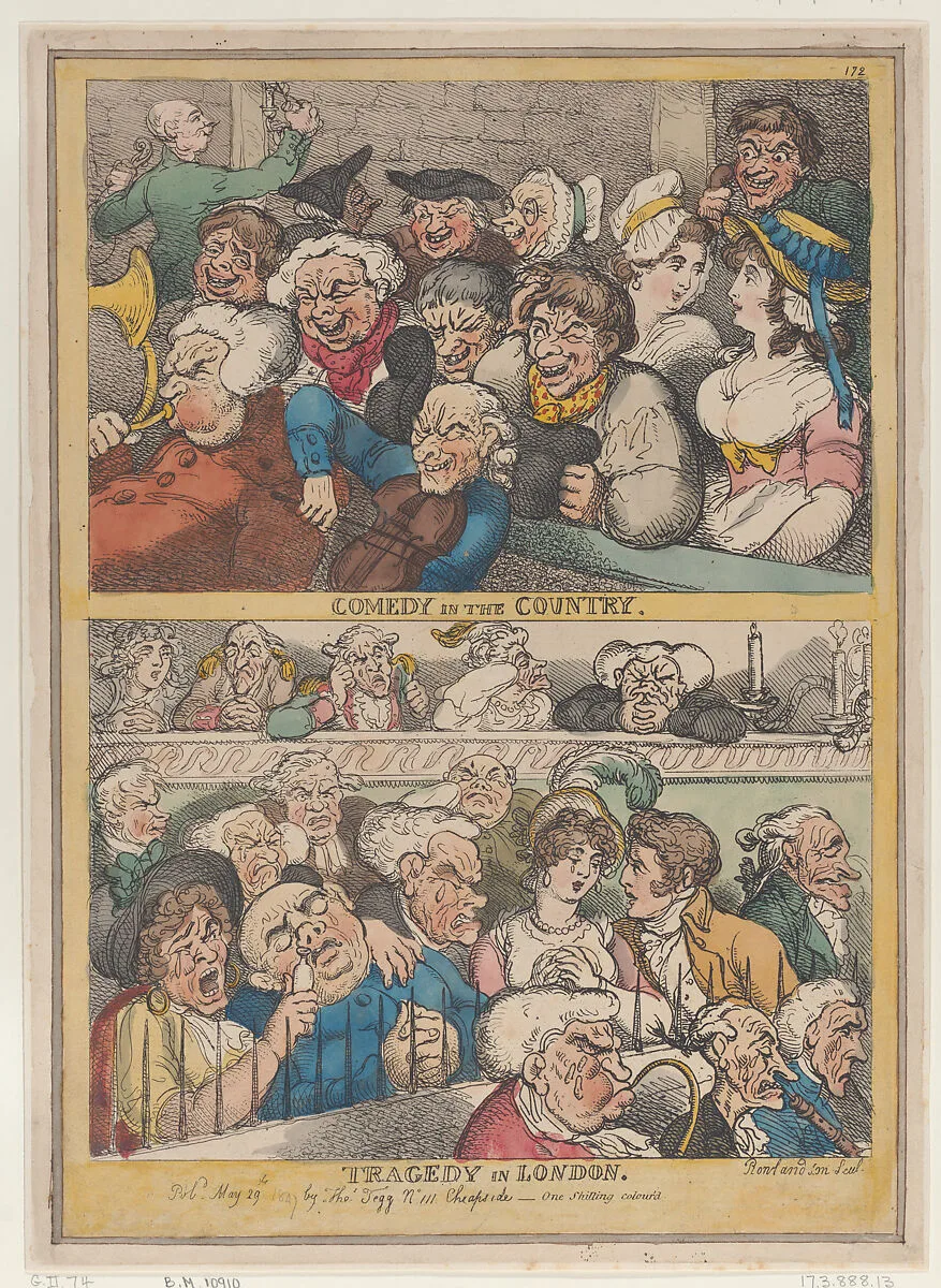 Comedy in the Country, Tragedy in London — Thomas Tegg|Thomas Rowlandson