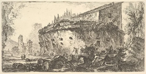 Plate 18: The Tomb of the Scipios (Sepolcro della famiglia de' Scipioni), from "Alcune Vedute di Archi Trionfali ed altri monumenti inalzati da Romani parte di quali se veggono in Roma e parte per l'Italia"