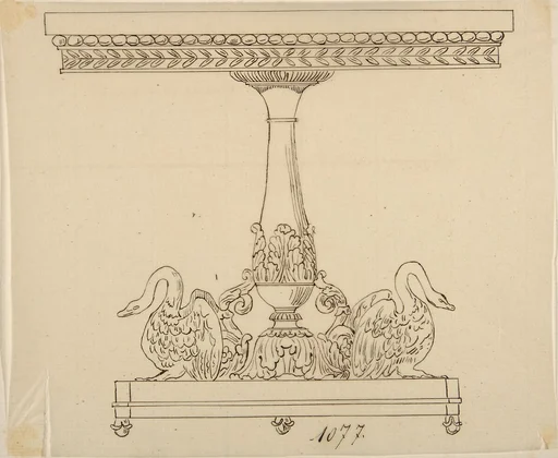 Design for a Table with an Acanthus Leaf and Swan Base