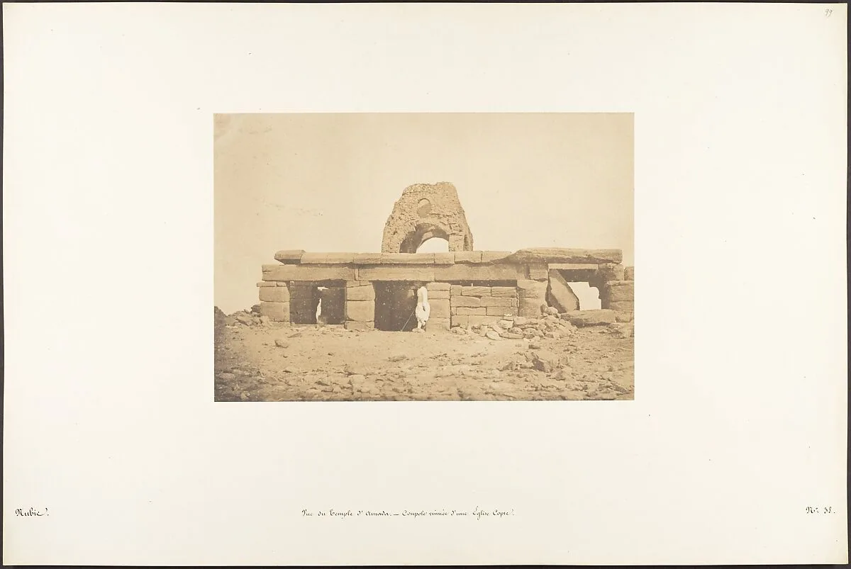 Vue du Temple d'Amada - Coupole ruinée d'une Eglise Copte — Maxime Du Camp