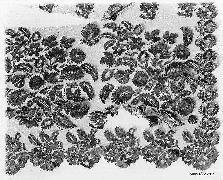 Silk bobbin lace scarf end — Unknown