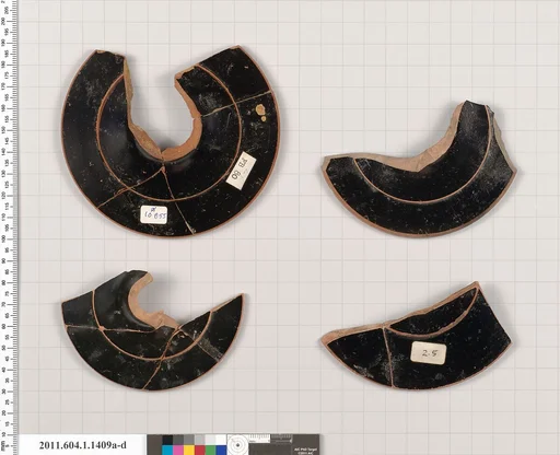 Terracotta fragments of kylikes (drinking cups)