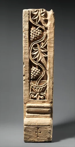 Door Post with Grapevine Emerging from a Chalice and a Small Cross