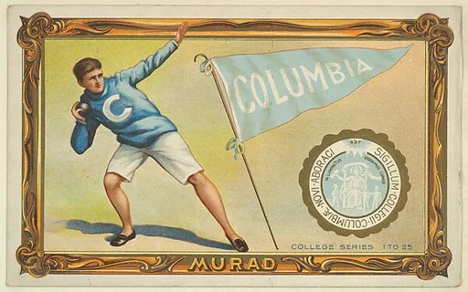 Columbia, version one, part of the College Series cabinet cards (T6)