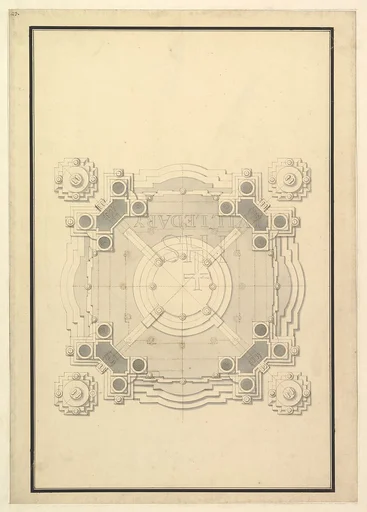 Ground Plan for a Catafalque for Louis, Dauphin of France, d. 1711
