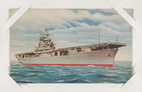 U. S. N. Aircraft Carrier from Military cards series (W615) — International Mutoscope Reel Company