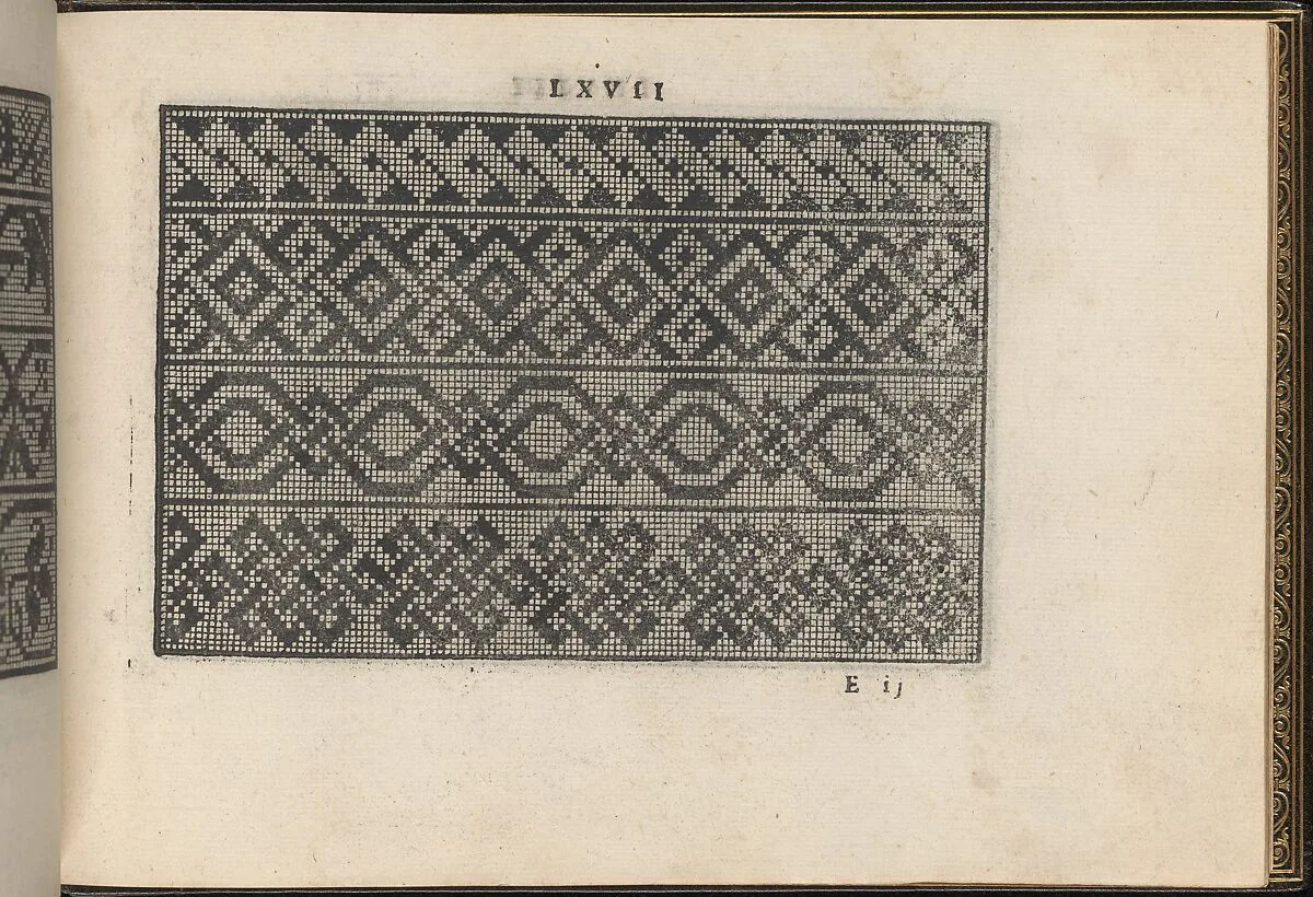 La Vera Perfettione del Disegno di varie sorti di recami, page 34 (recto) — Giovanni Ostaus|Giuseppe Salviati (Giuseppe Porta, called Il Salviati)