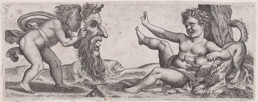 Two Children with a Mask