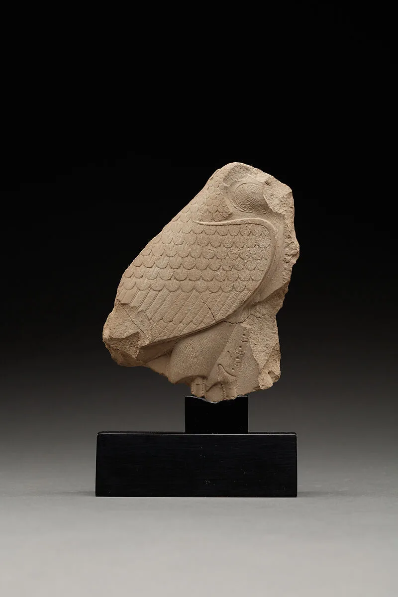Relief plaque with male figure on one side and a bird on the other — Unknown