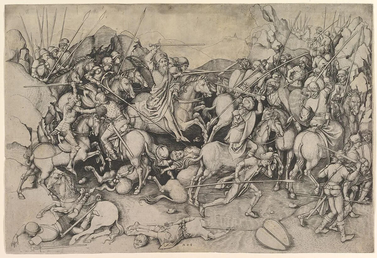 St. James the Major at the Battle of Clavigo — Martin Schongauer