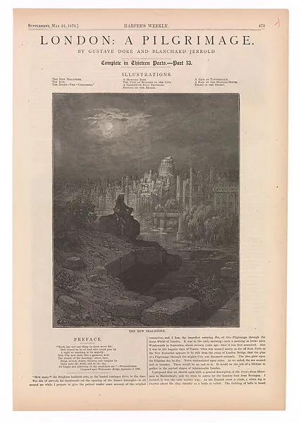 The New Zealander (recto); The Row (verso); The Docks–The "Concordia" (verso), from "London: A Pilgrimage by Gustave Doré and Blanchard Jerrold", from "Harper's Weekly" — Gustave Doré|Stéphane Pannemaker|Paul-Parcel Jonnard|Harper's Weekly|William Blanchard Jerrold