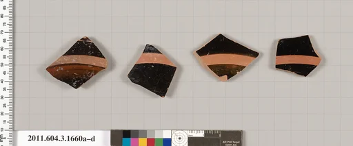Terracotta fragments of kylikes: Band or lip cups (drinking cups)