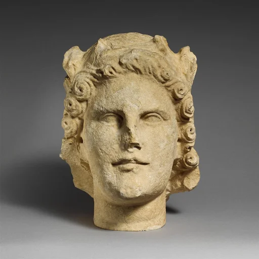 Limestone head of Apollo