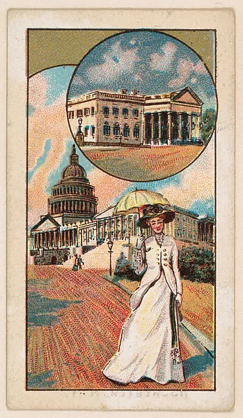 Washington, Capitol and White House, bakery card from the Around the World Series (D92), issued by White Star Bakery — White Star Bakery