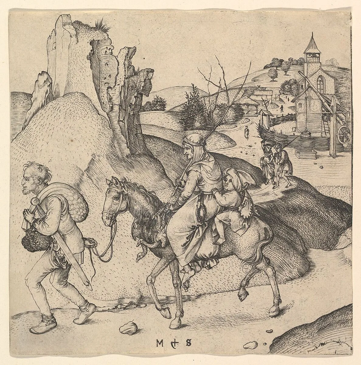 Peasant Family Going to Market — Martin Schongauer