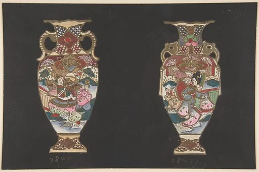 European porcelain designs in Japanese style