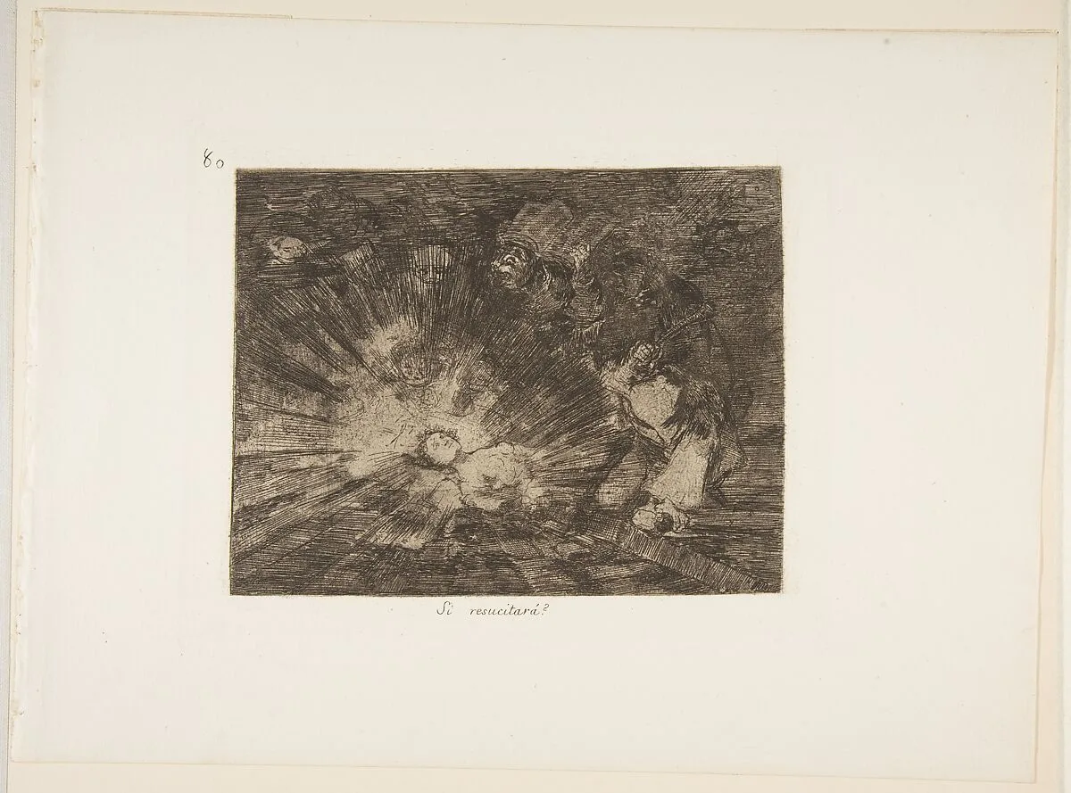 Plate 80 from "The Disasters of War" (Los Desastres de la Guerra): 'Will she rise again?' (Si resucitará?) — Goya (Francisco de Goya y Lucientes)