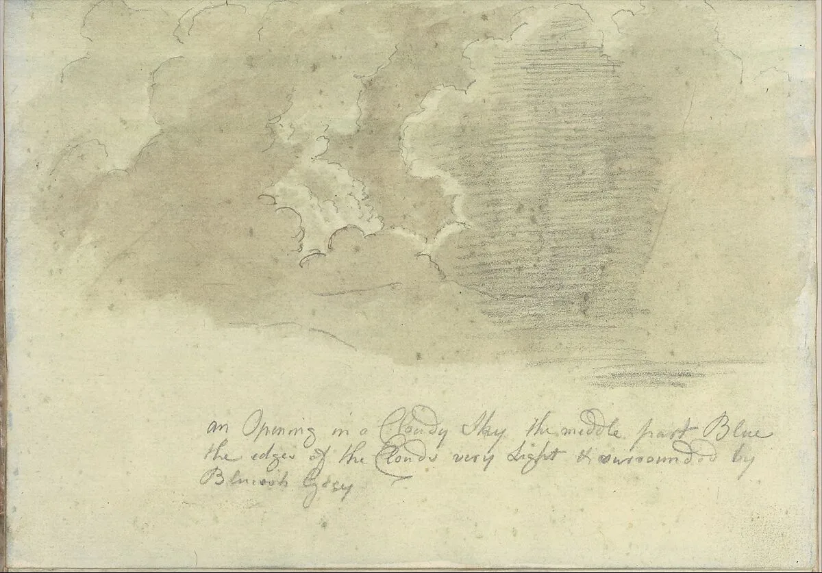 An Opening in a Cloudy Sky (Smaller Italian Sketchbook, leaf 13 recto) — Joseph Wright (Wright of Derby)