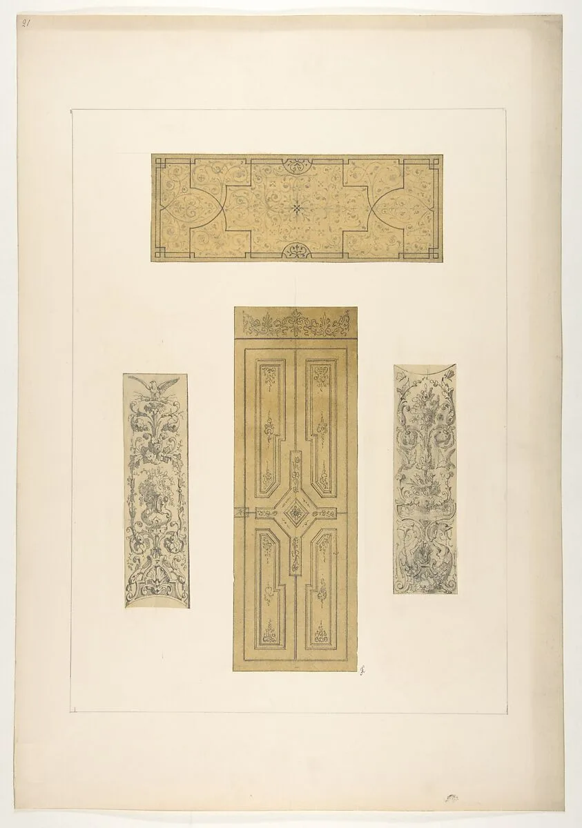 Four designs for decorative panels — Jules-Edmond-Charles Lachaise|Eugène-Pierre Gourdet