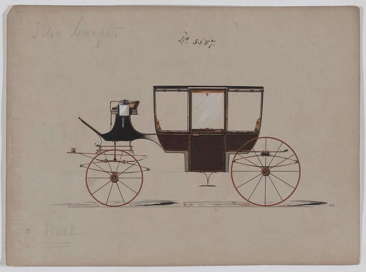 Design for Curtain Quarter Coach, no. 3587 — Brewster & Co.