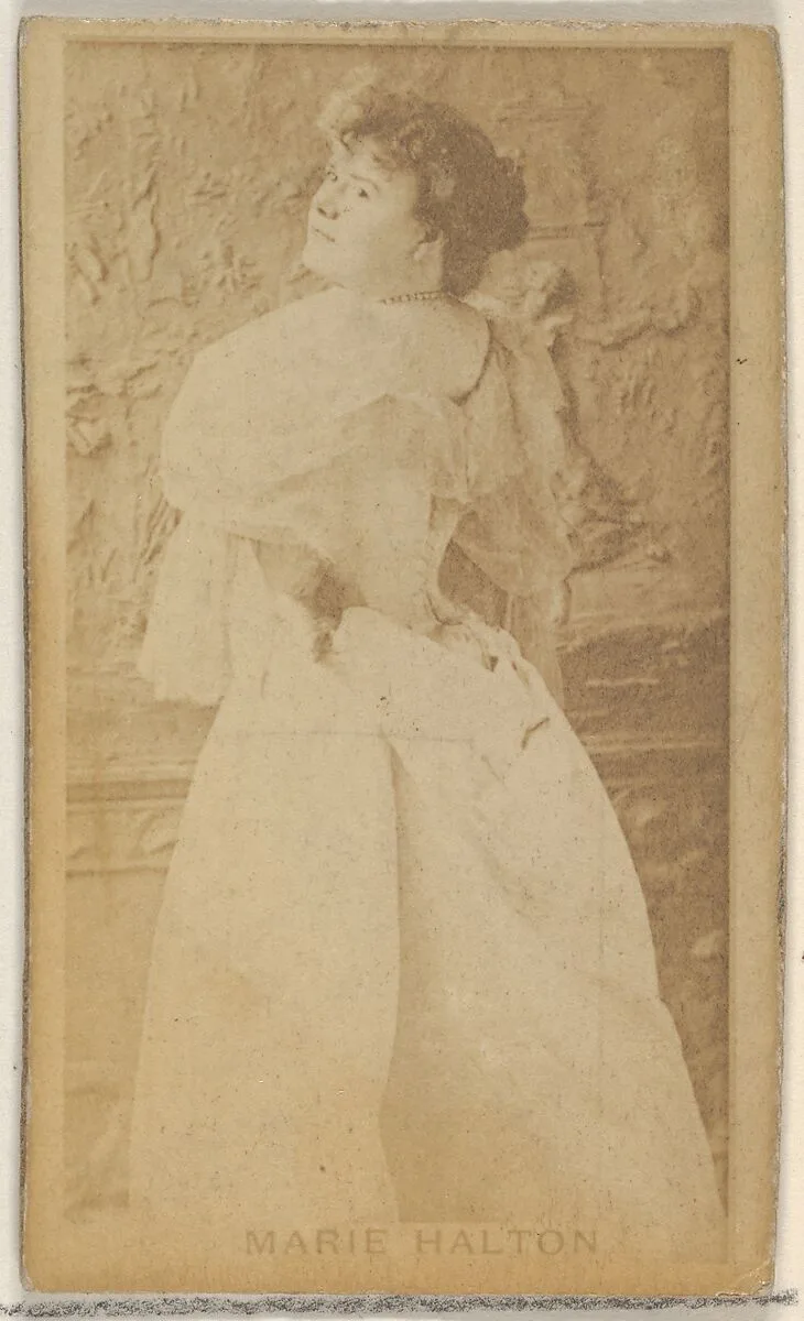 Marie Halton, from the Actors and Actresses series (N45, Type 8) for Virginia Brights Cigarettes — Allen & Ginter