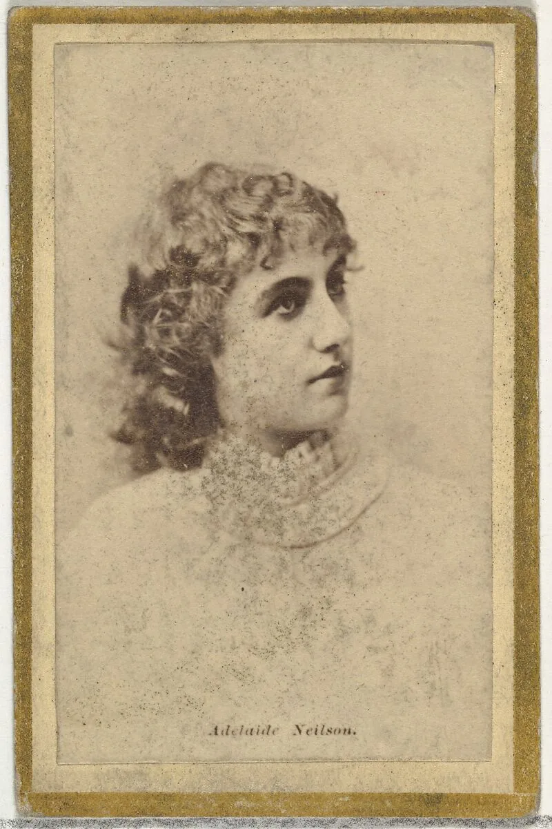 Adelaide Neilson, from the Actresses and Celebrities series (N60, Type 2) promoting Little Beauties Cigarettes for Allen & Ginter brand tobacco products — Allen & Ginter