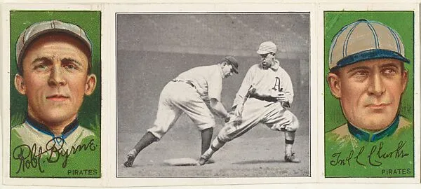 "Collins Easily Safe," with Fred T. Clarke and Robert Byrne, from the series Hassan Triple Folders (T202) — Hassan Cigarettes