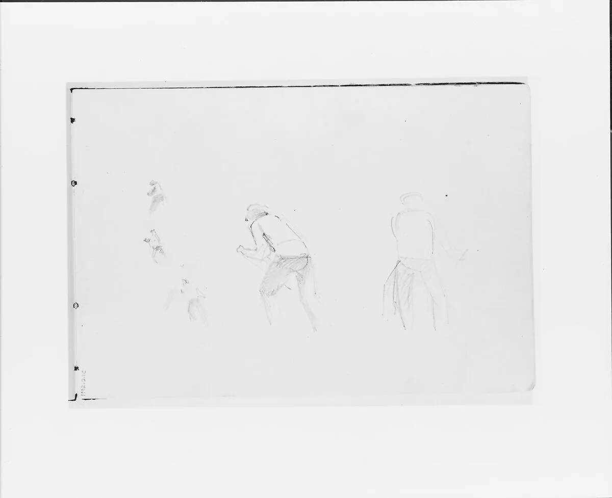 Studies of Field Laborers (from Sketchbook VII) — William Trost Richards