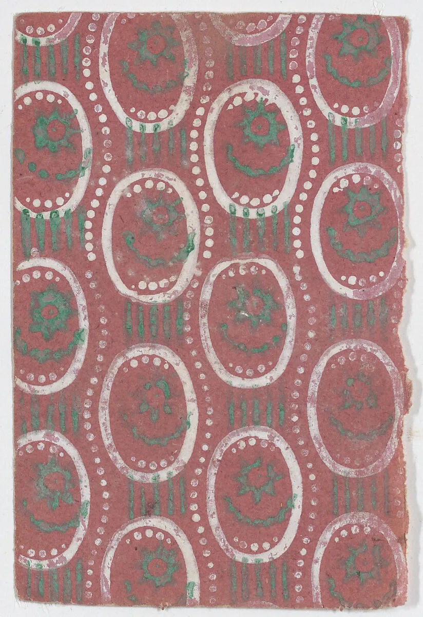 Sheet with oval and dot pattern — Anonymous