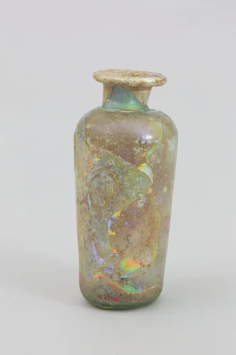 Glass cylindrical bottle