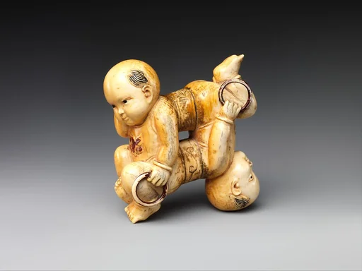 清 象牙雕雙童|Twin boys