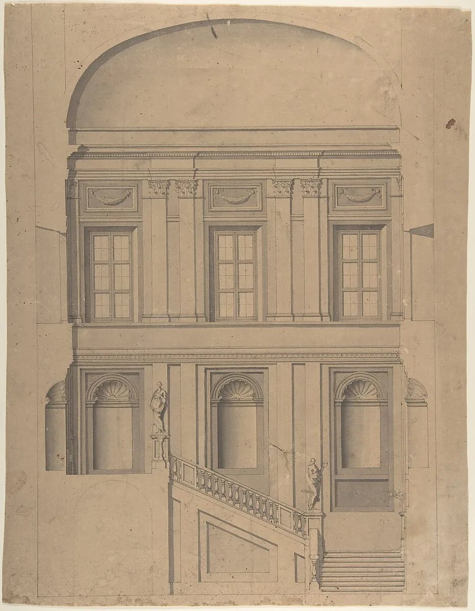 Design for the Elevation of a Palace Interior — Anonymous, Italian, Piedmontese, 18th century