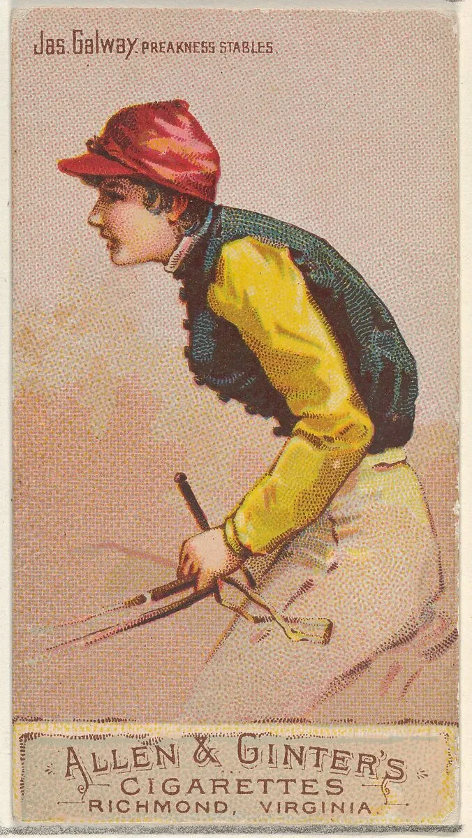 Jas. Galway, Preakness Stables, from the Racing Colors of the World series (N22b) for Allen & Ginter Cigarettes — Allen & Ginter