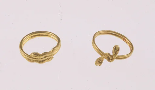 Ring with snake's head terminals