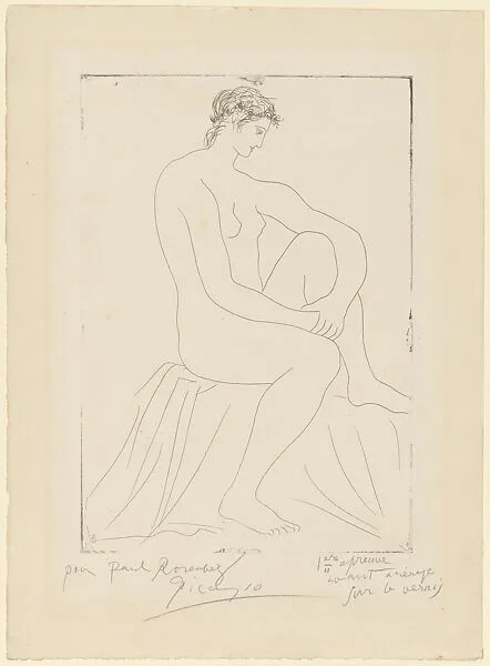 Nude Woman Crowned with Flowers — Pablo Picasso|Louis Fort