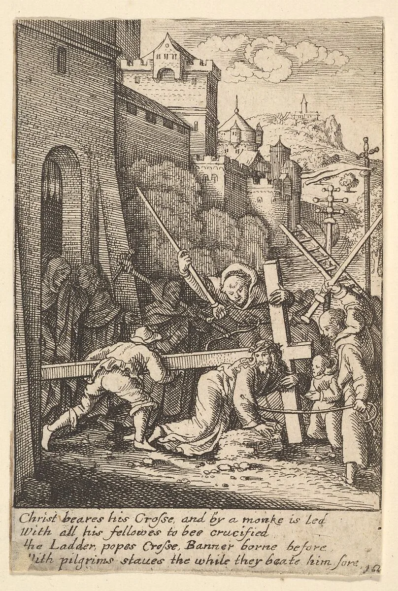 Carrying the cross — Hans Holbein the Younger|Wenceslaus Hollar