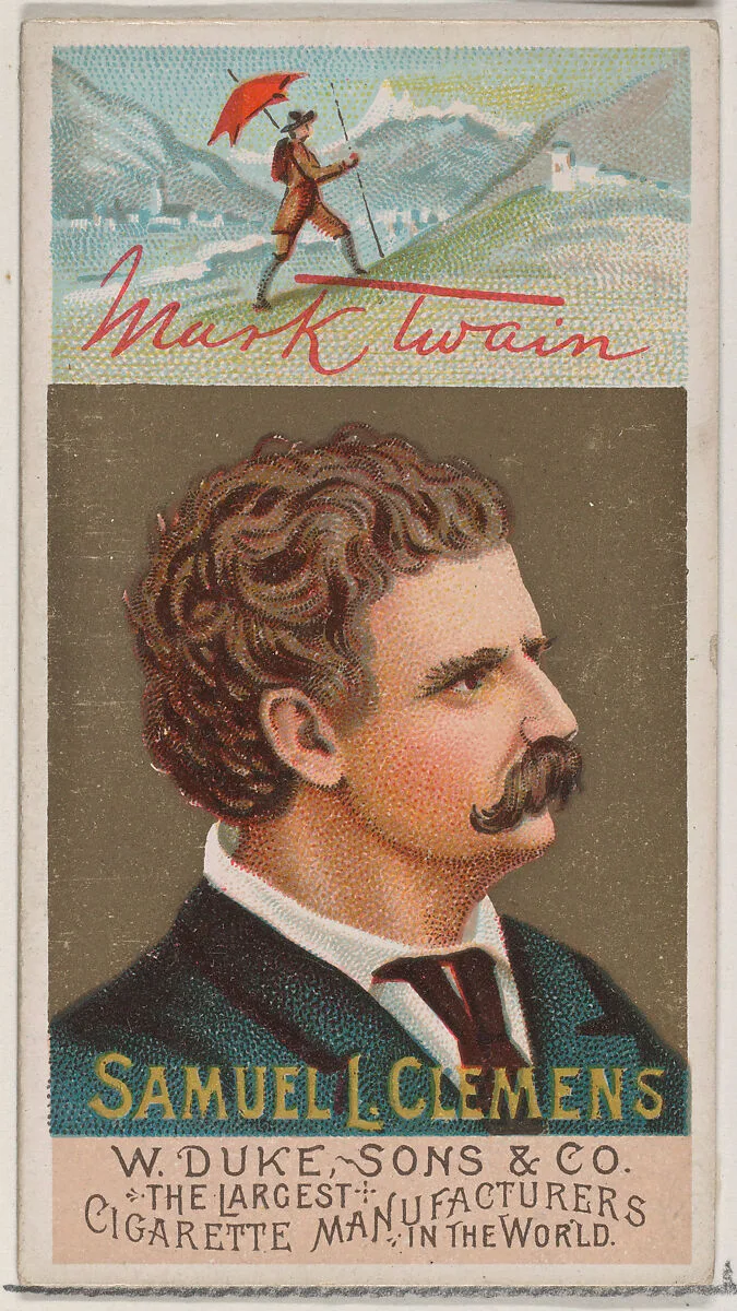 Mark Twain - Samuel L. Clemens, from the series Great Americans (N76) for Duke brand cigarettes — W. Duke, Sons & Co.