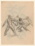 Preparatory sketch for paintings depicting the history of the Crown of the Andes — Gordon E. Paxson