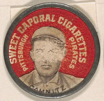 Camnitz, Pittsburgh Pirates (red), from the Domino Discs series (PX7), issued by Kinney Brothers — Kinney Brothers Tobacco Company