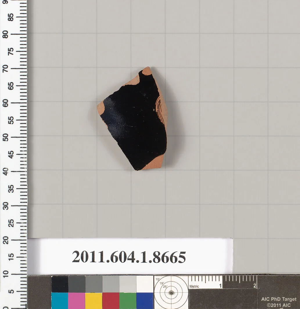 Terracotta rim fragment of a stemless? kylix (drinking cup) — Unknown