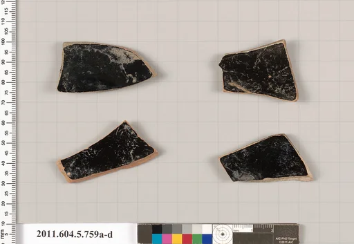 Terracotta fragments of kylikes (drinking cups)