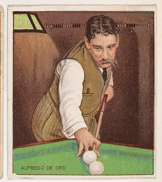 Alfredo De Oro, BIlliards, from Mecca & Hassan Champion Athlete and Prize Fighter collection, 1910 — Mecca Cigarettes
