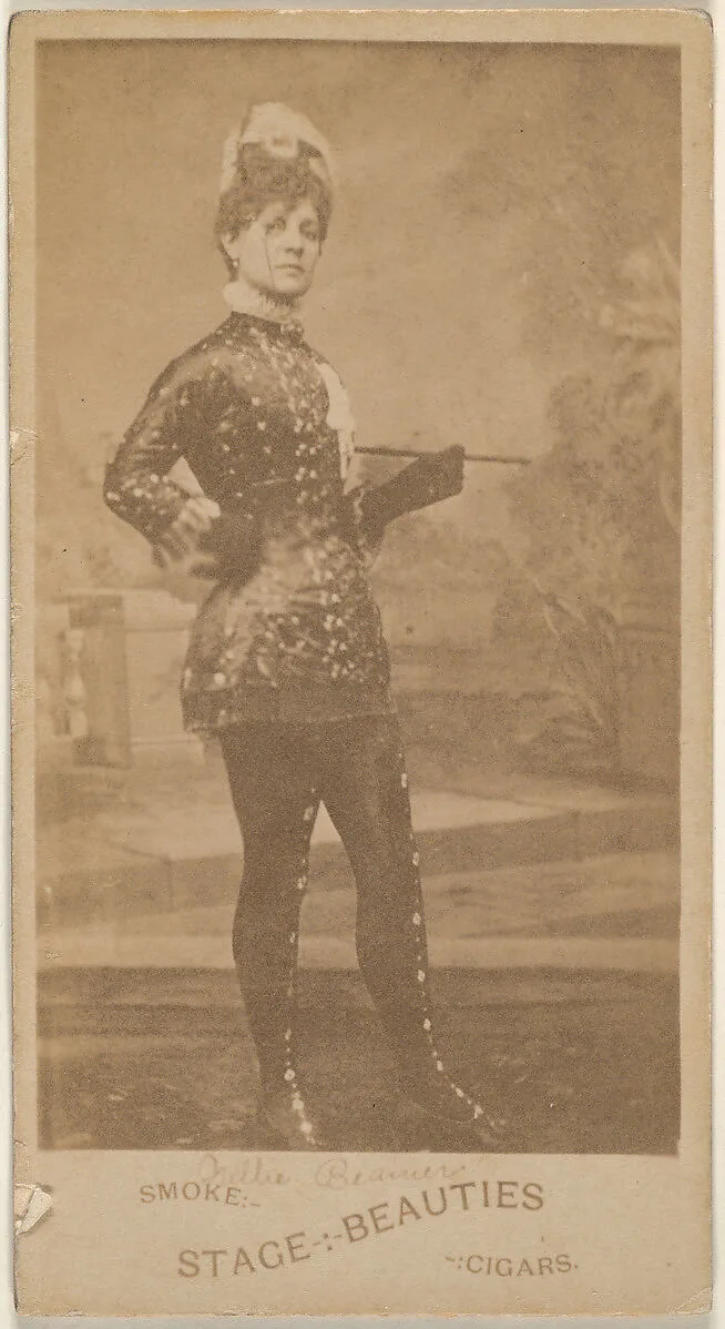 Actress standing with hand on hip, from the Actresses series (N666) to promote Stage Beauties Cigars — Unknown