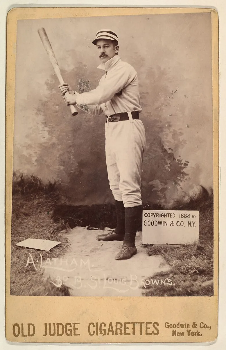 A. Latham, 3rd Base, St. Louis Browns, from the series Old Judge Cigarettes — Goodwin & Company